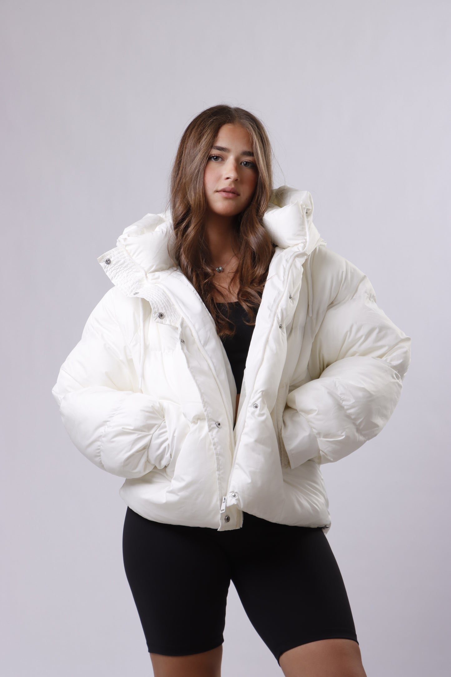 Sporty Puffer White Jacket