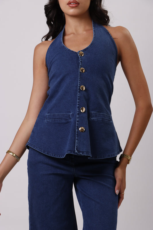 Denim co-ord vest set