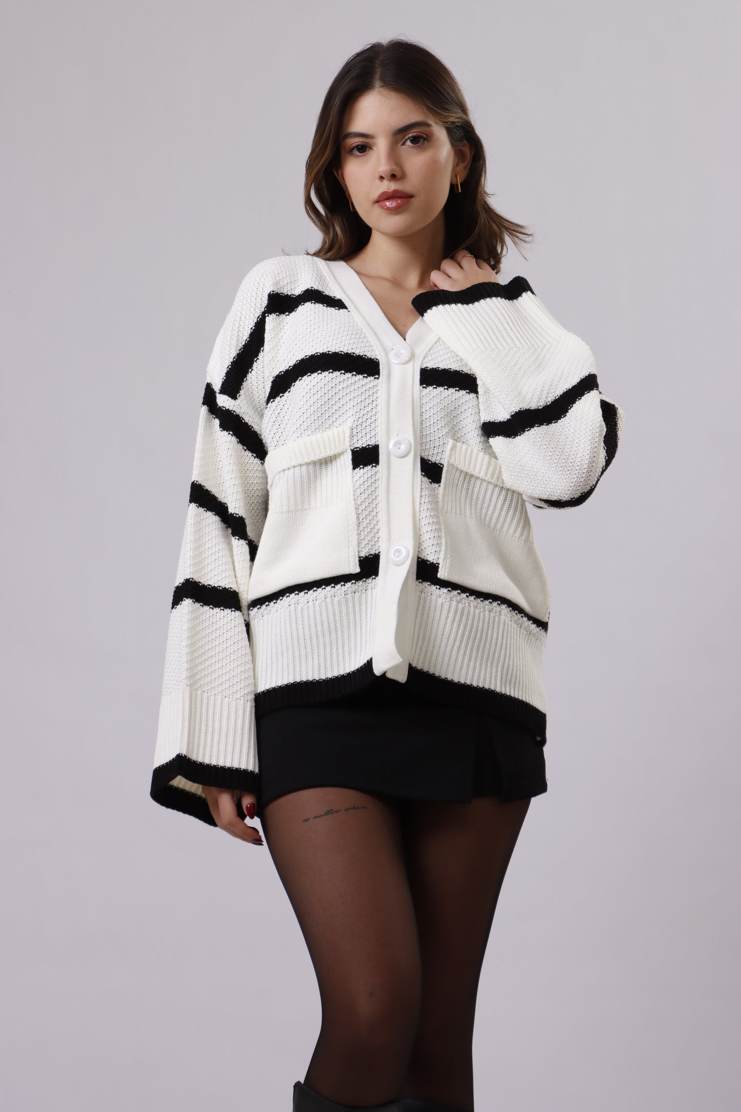 Merino Striped Cardigan