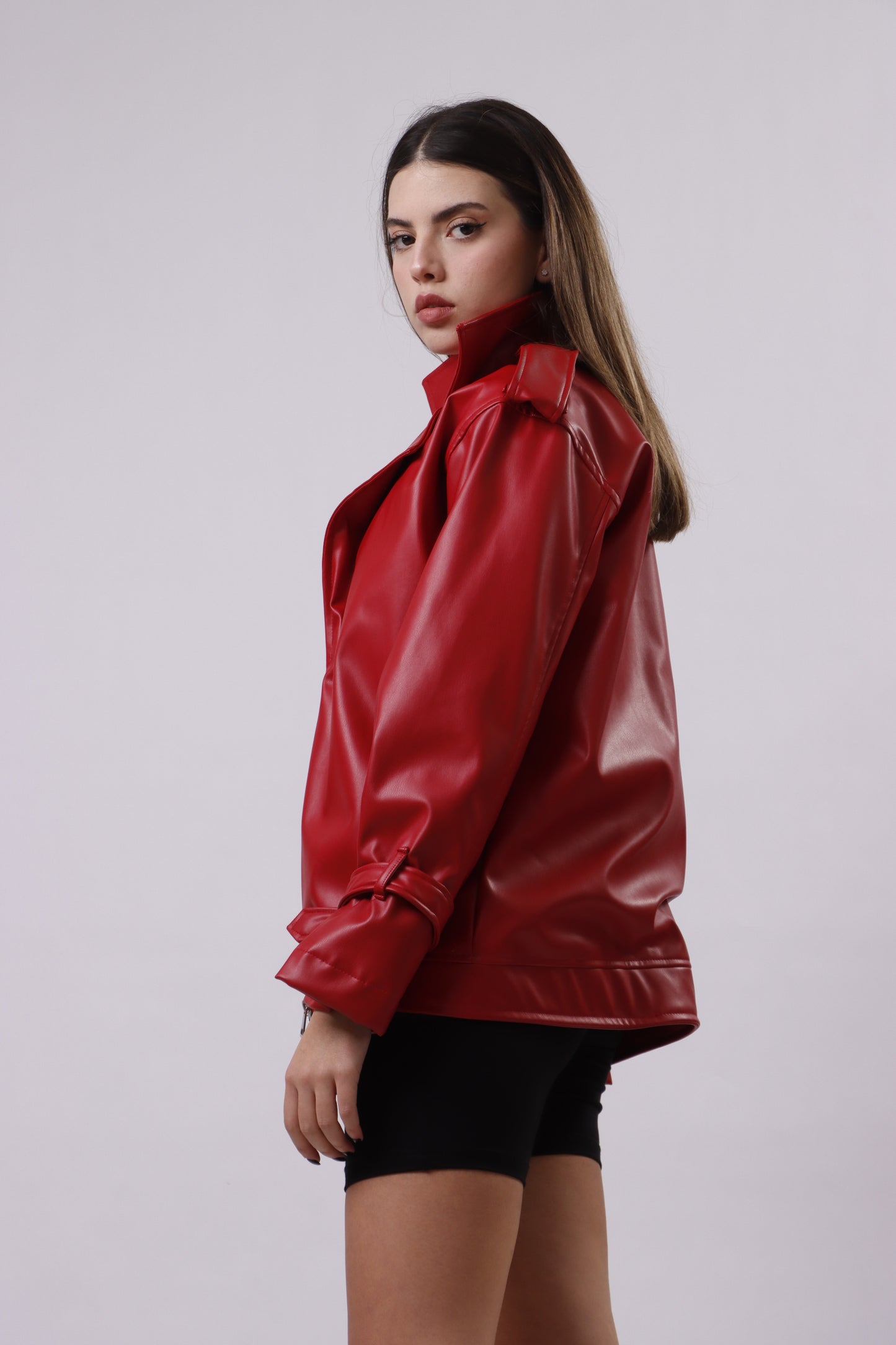 Jersey leather jacket