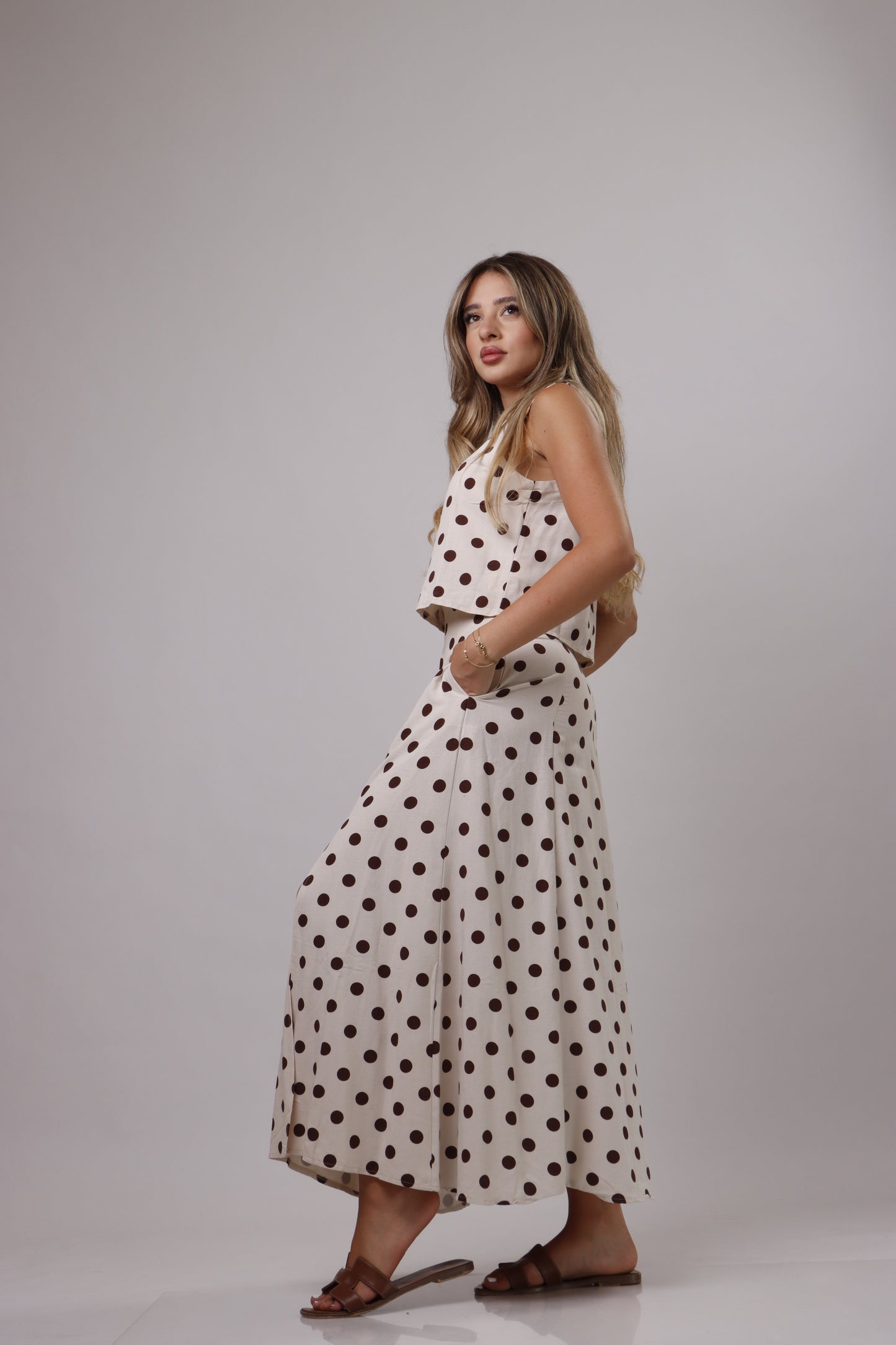 Polka dot skirt set