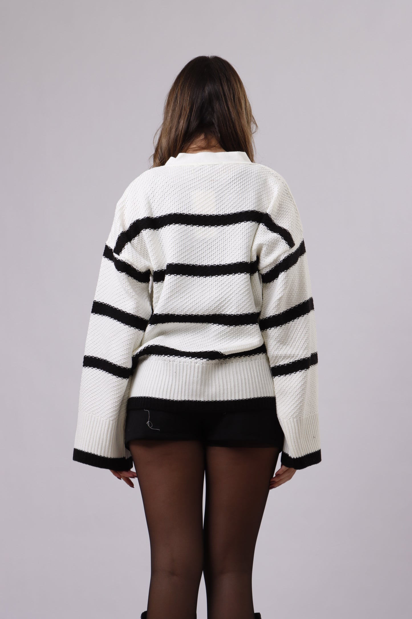 Merino Striped Cardigan