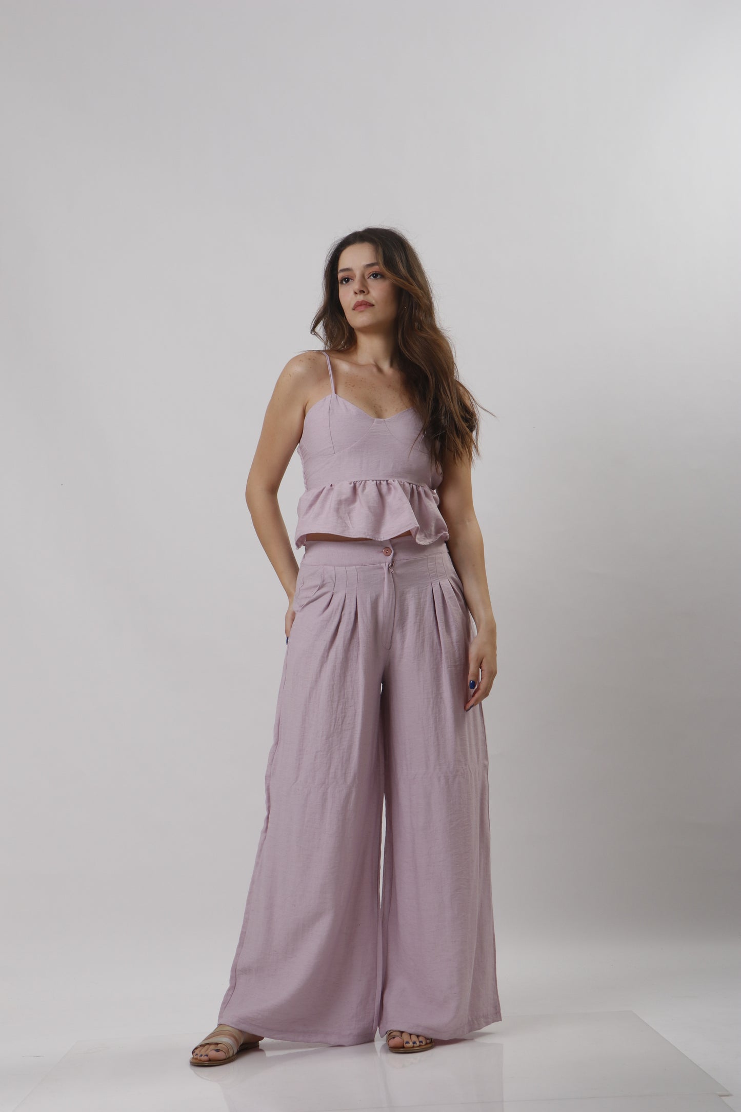 Peplum linen set