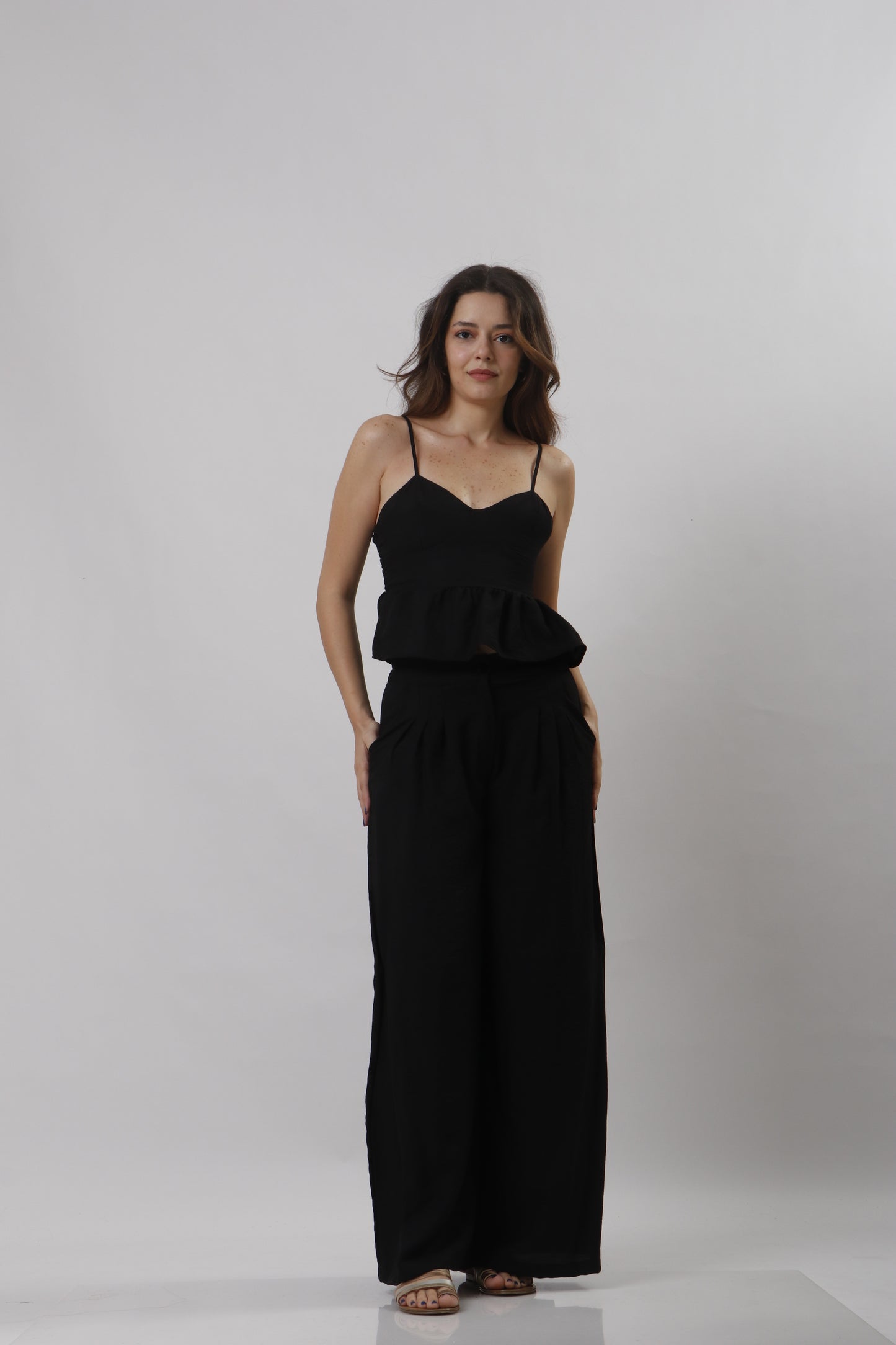 Peplum linen set