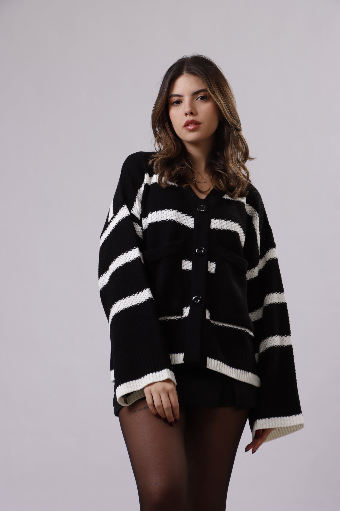 Merino Striped Cardigan