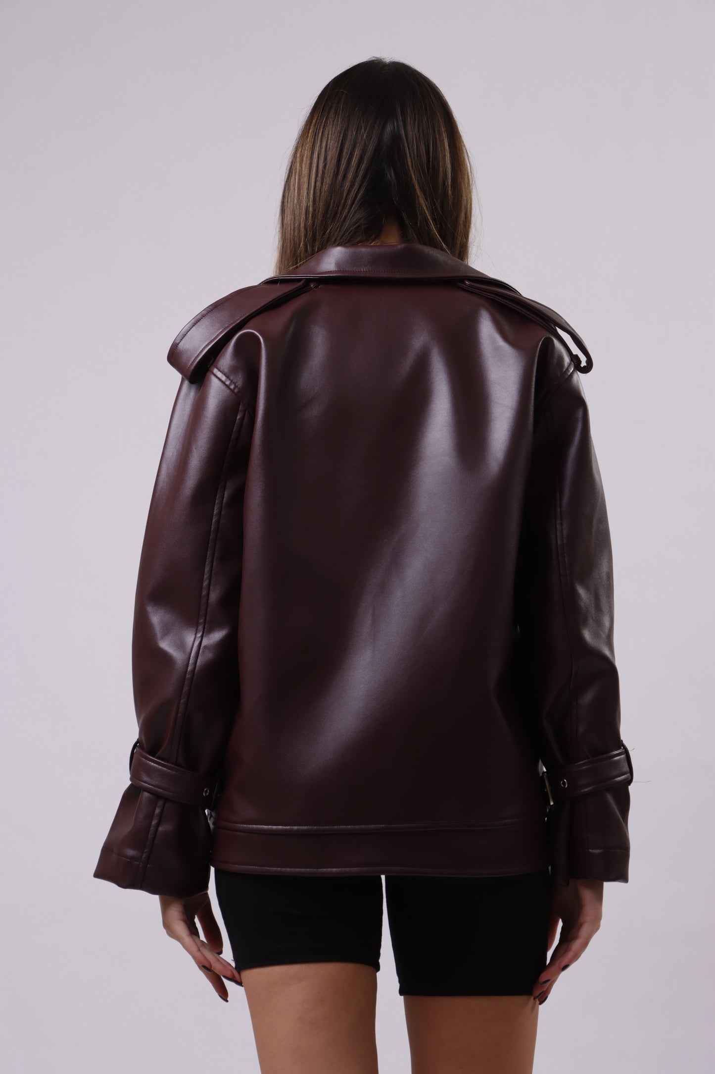 Jersey leather jacket