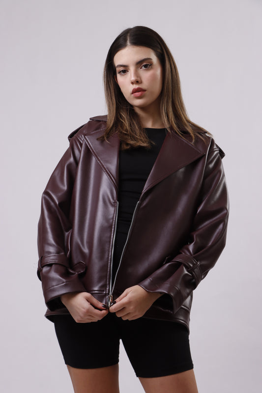 Jersey leather jacket