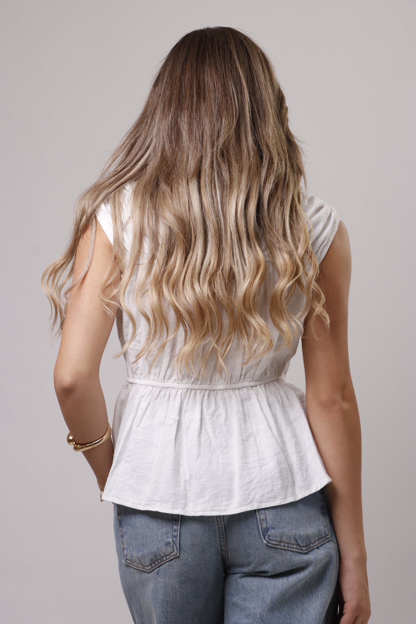 Linen top with front ties
