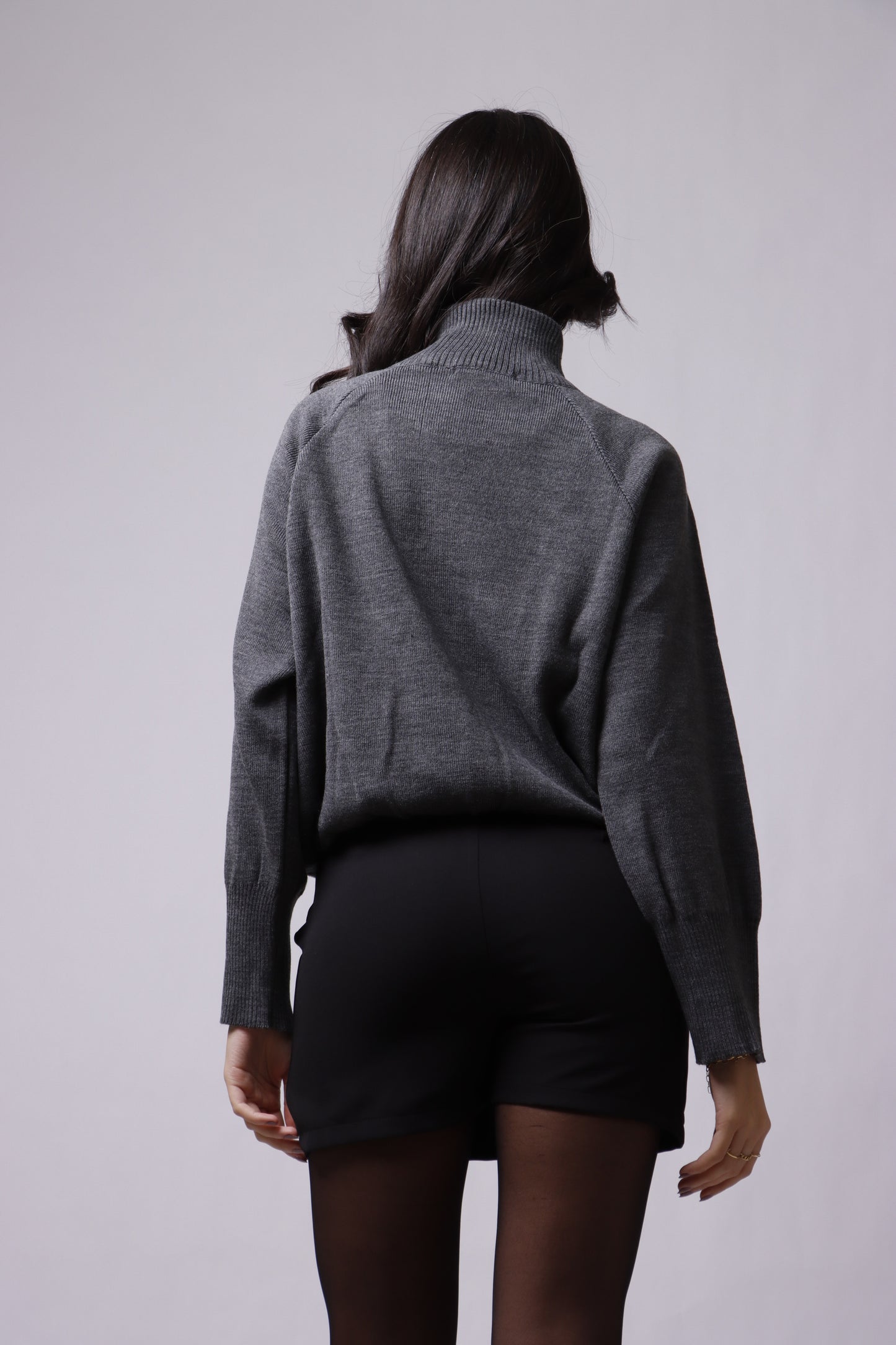 Wool top with side zipper