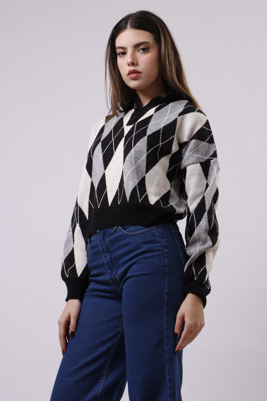 Polo knit top