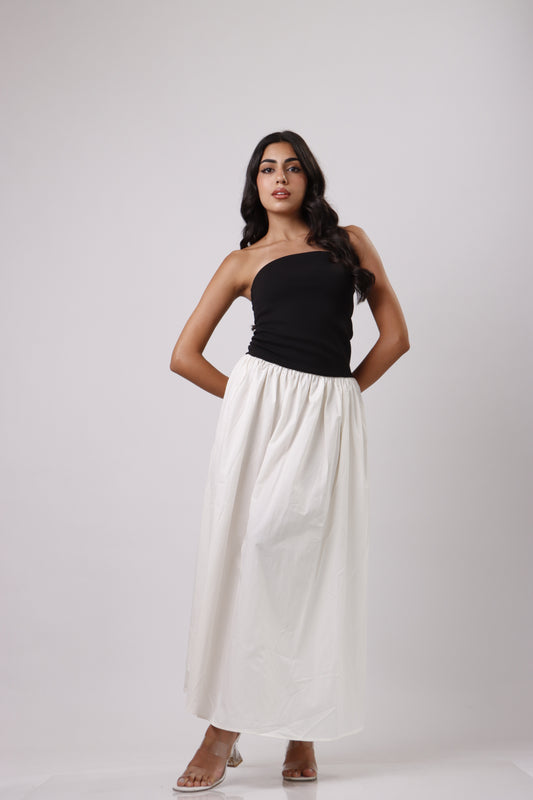 Strapless contrast dress