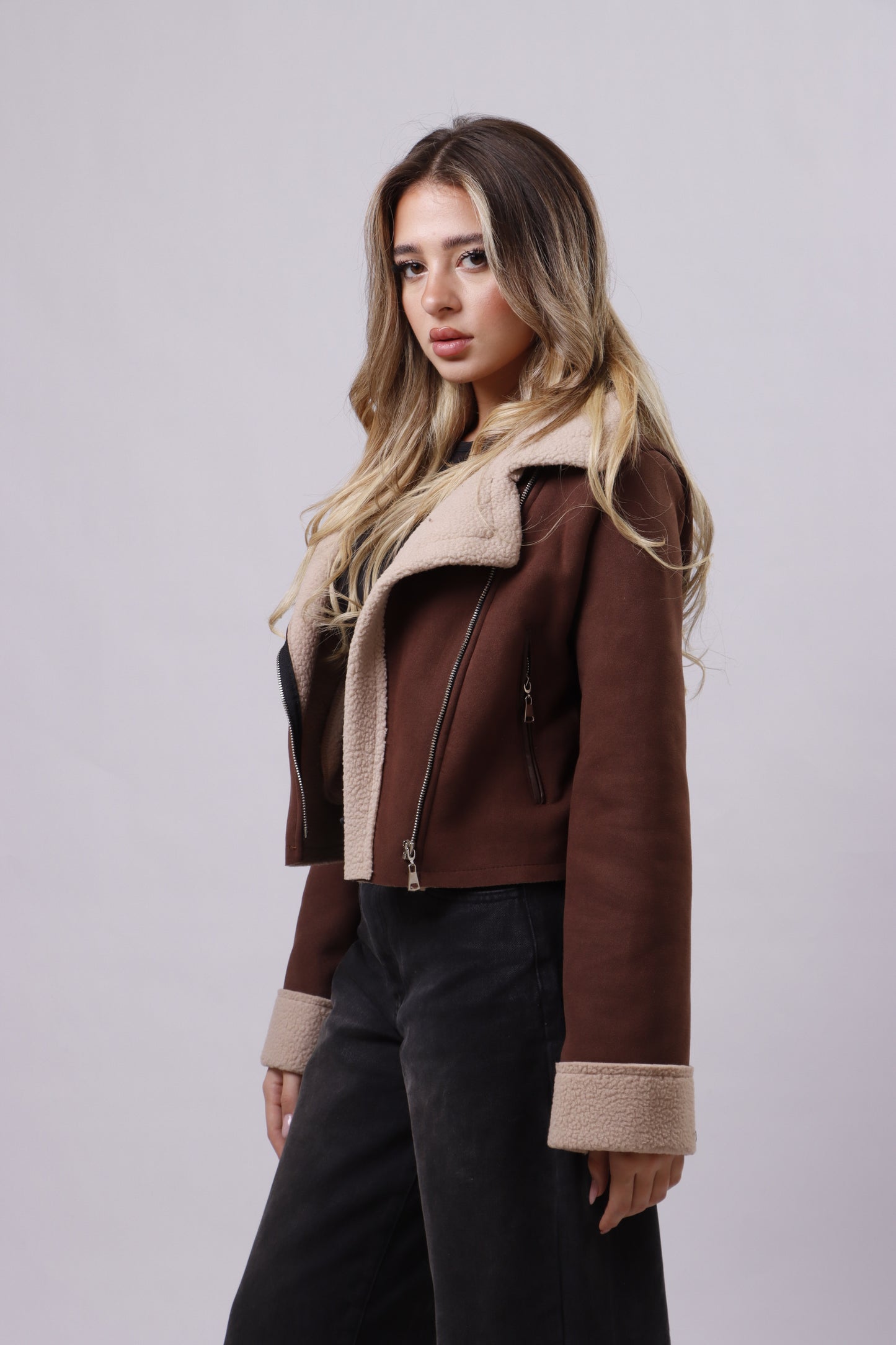 Double Faced Cropped Jacket