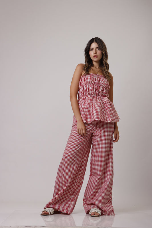 Gingham scrunch set - pant