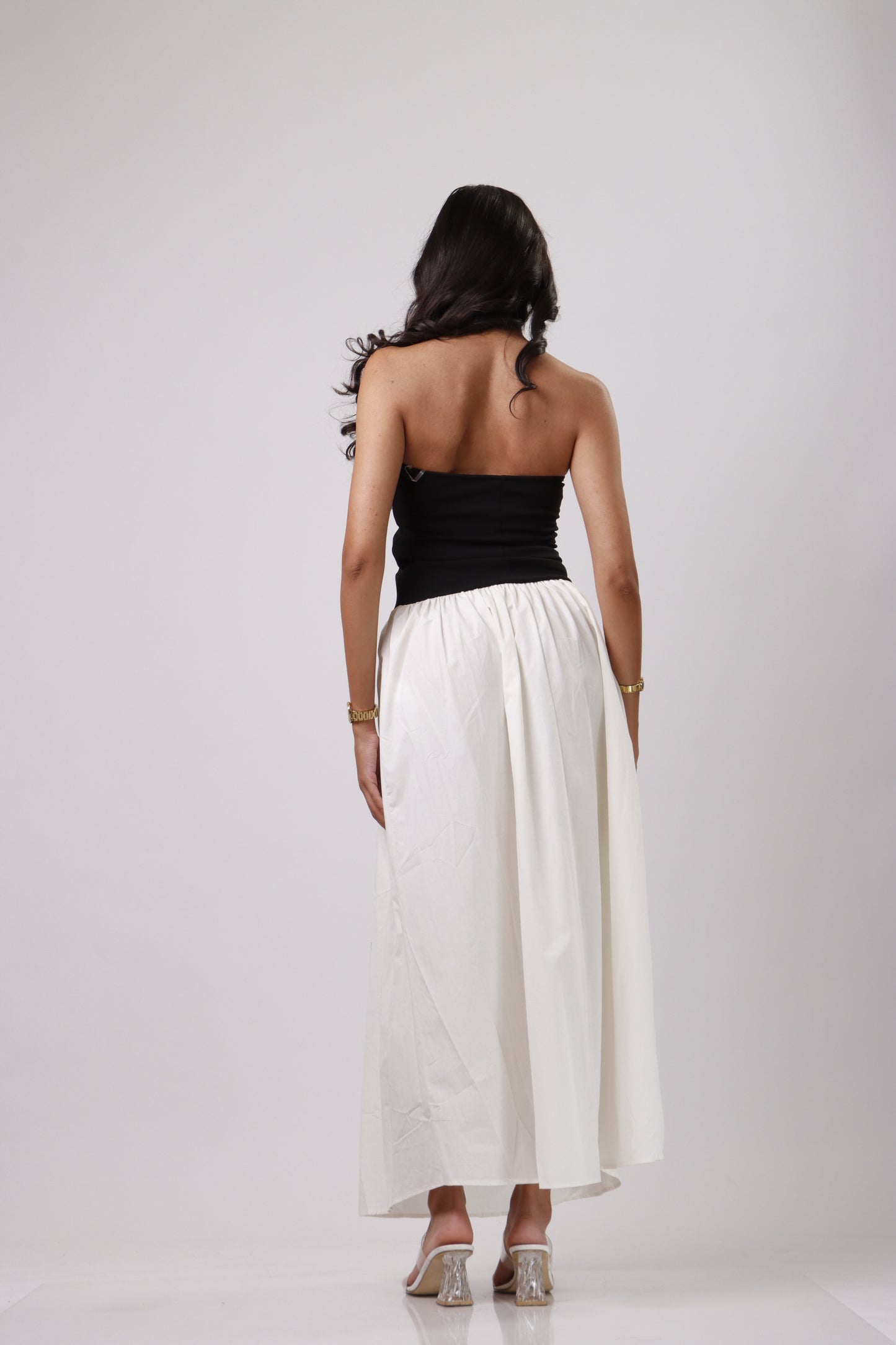 Strapless contrast dress