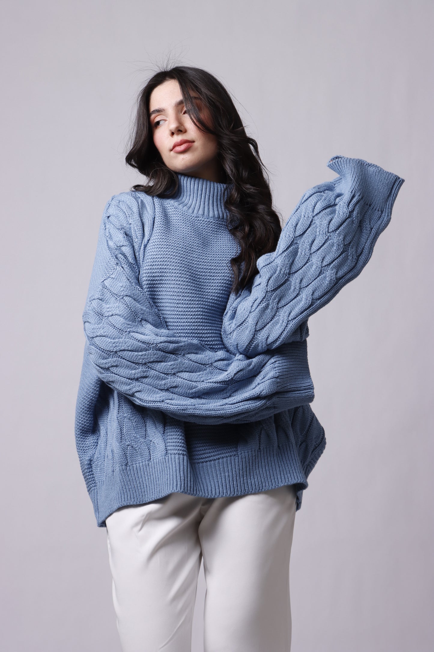 Braided wool sweater