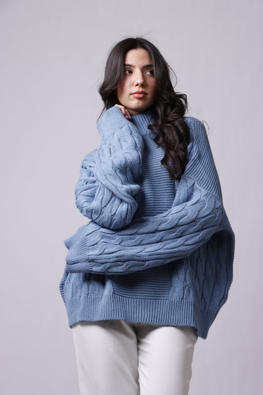 Braided wool sweater