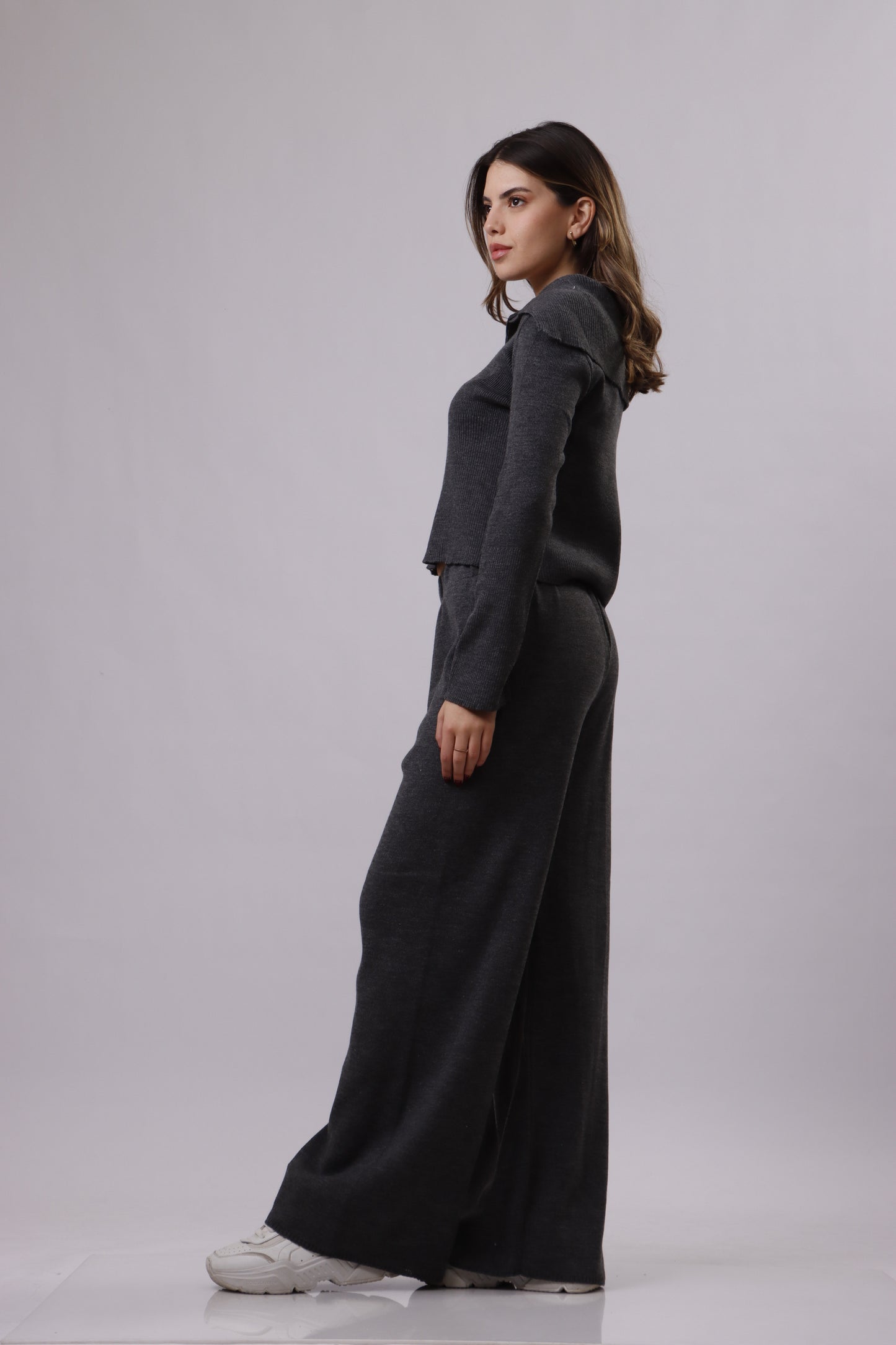 Zipper jacket wool set