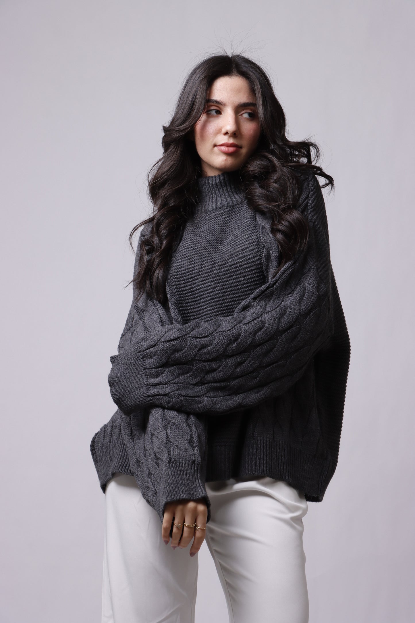 Braided wool sweater