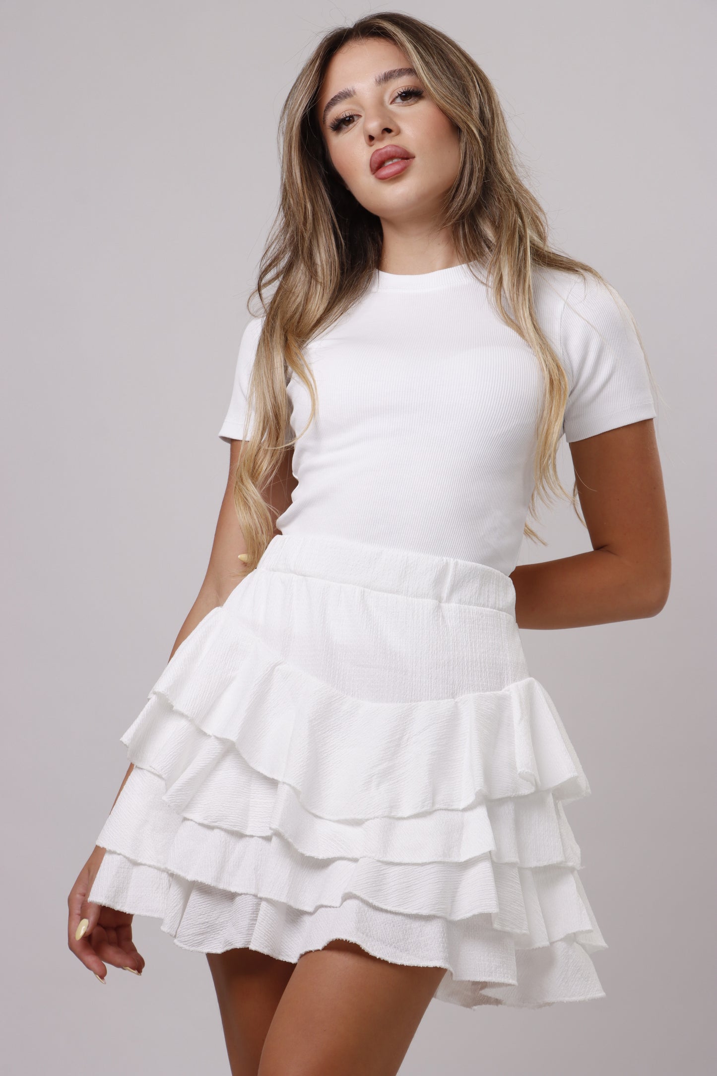 Mini white skirt