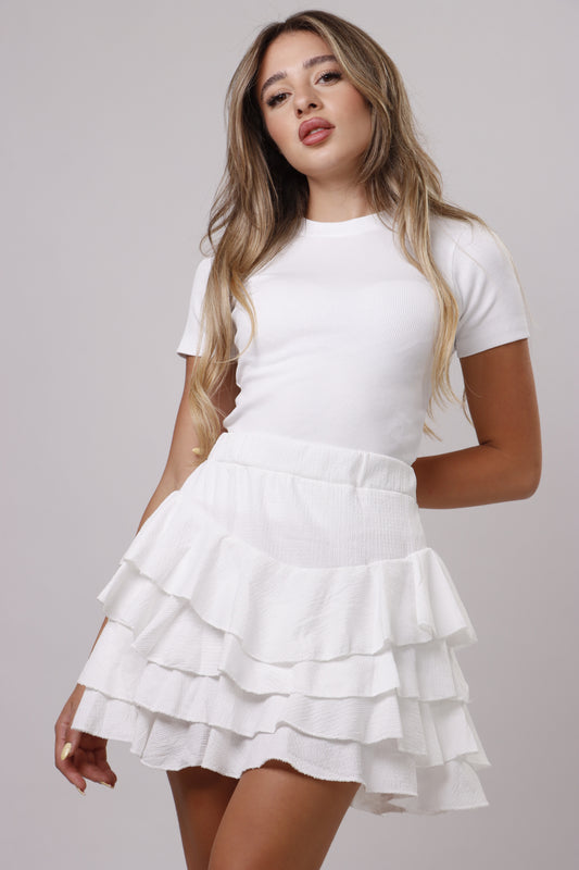 Mini white skirt
