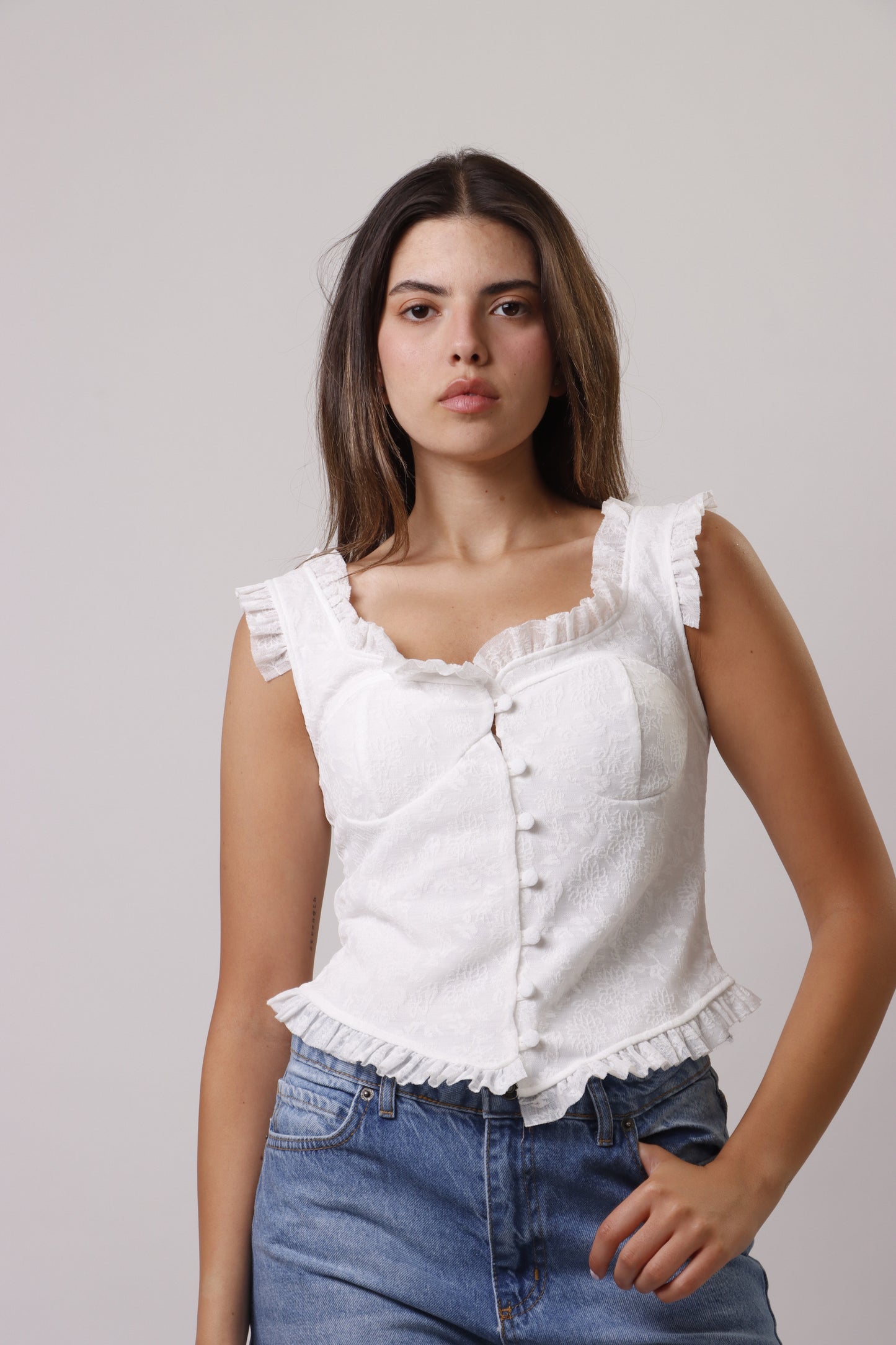 White lace top