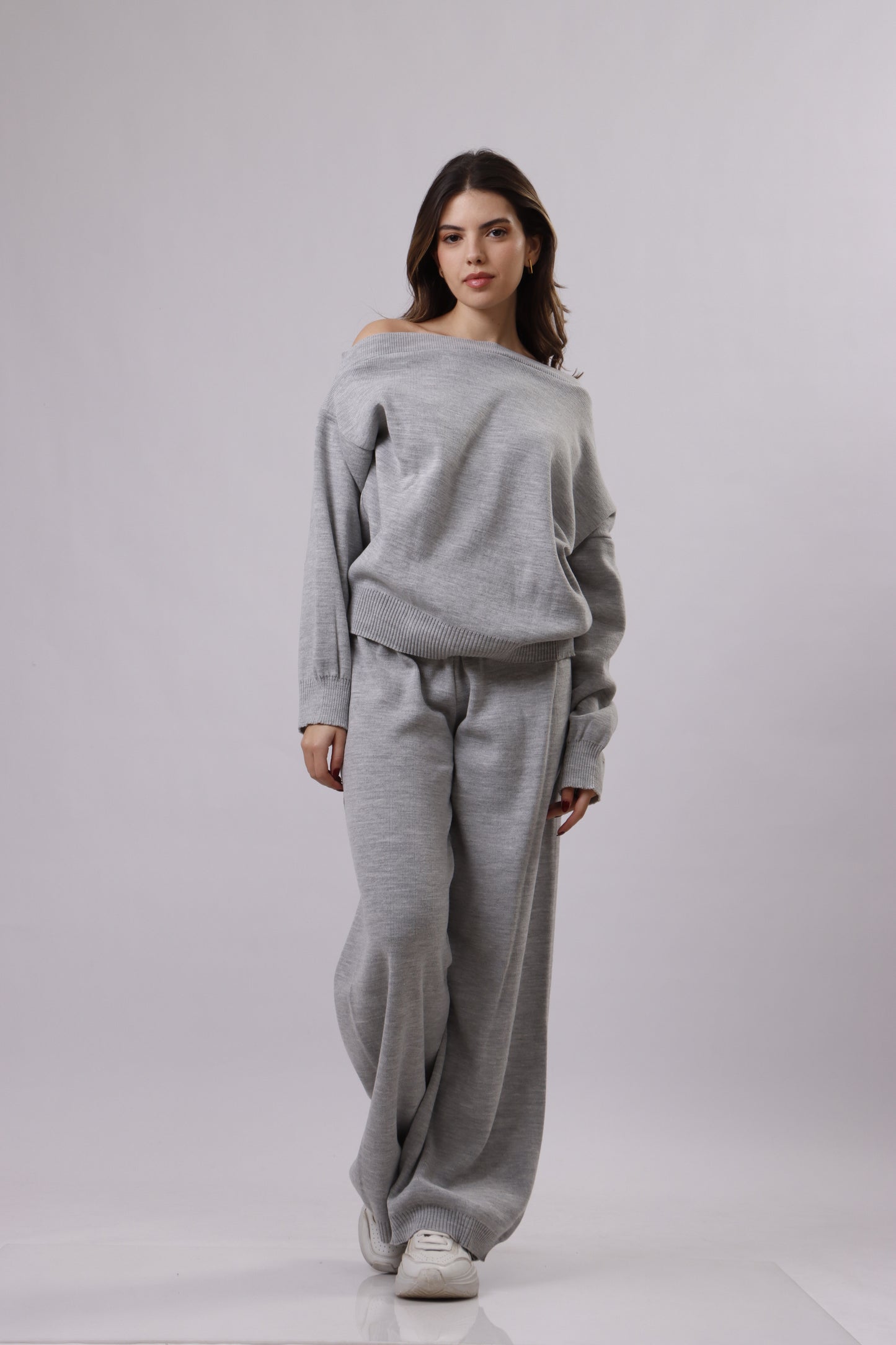Asymmetrical shoulder wool set