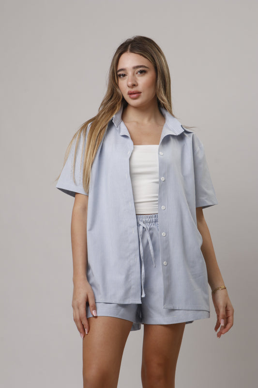 Chemise short striped set