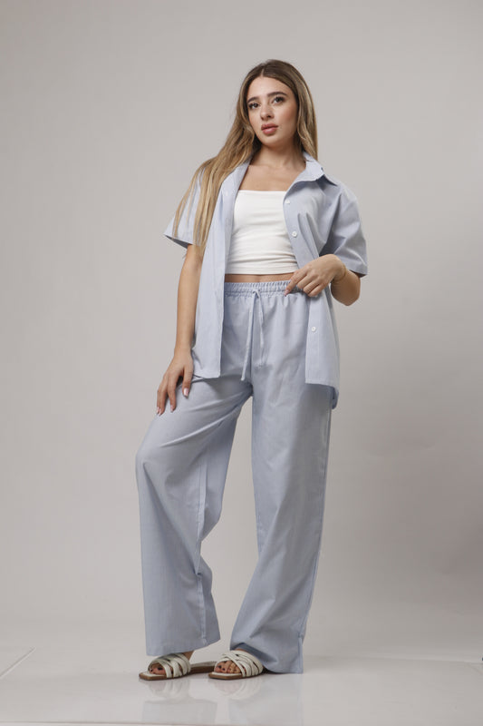 Chemise pant striped set