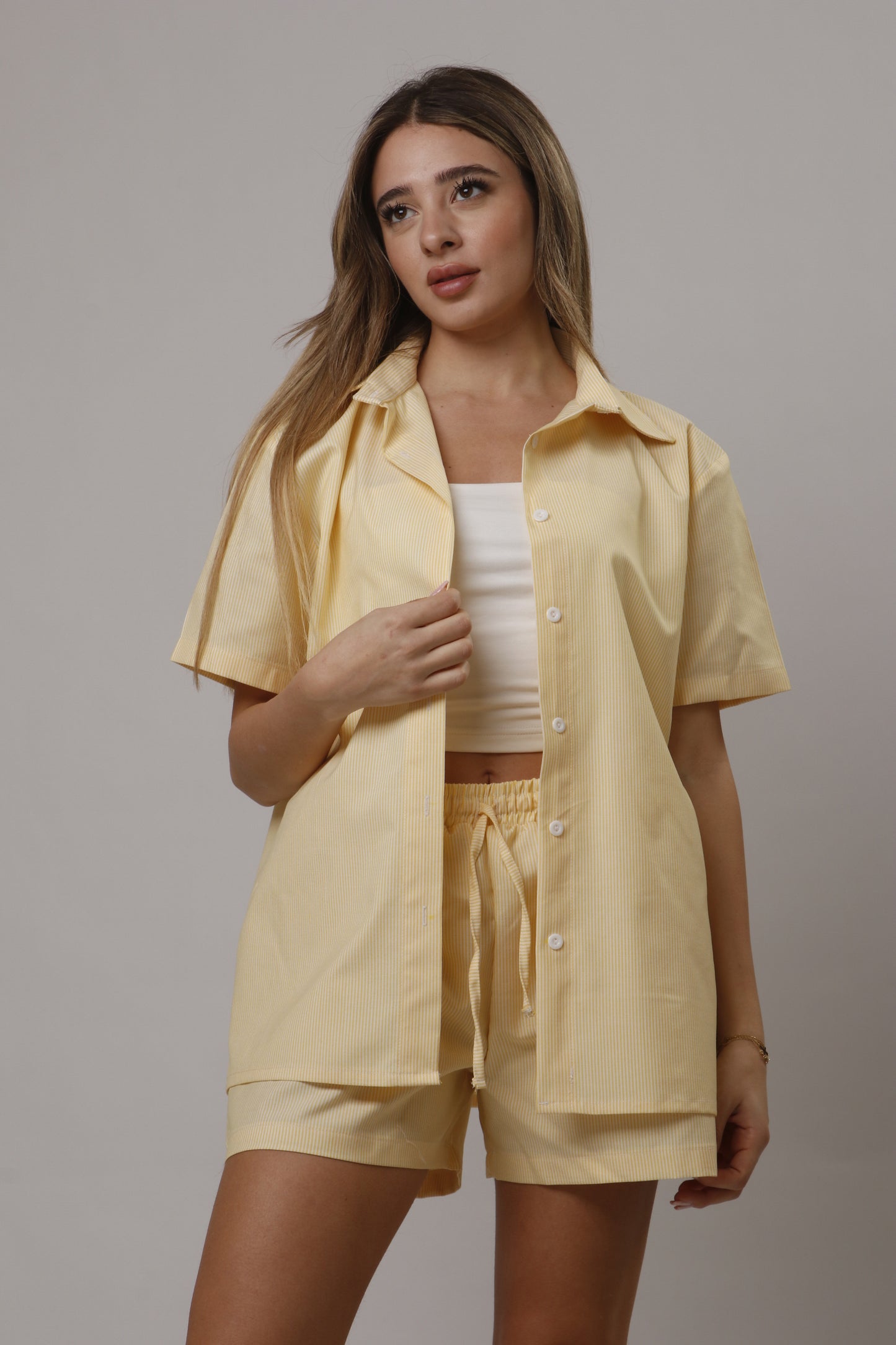 Chemise short striped set
