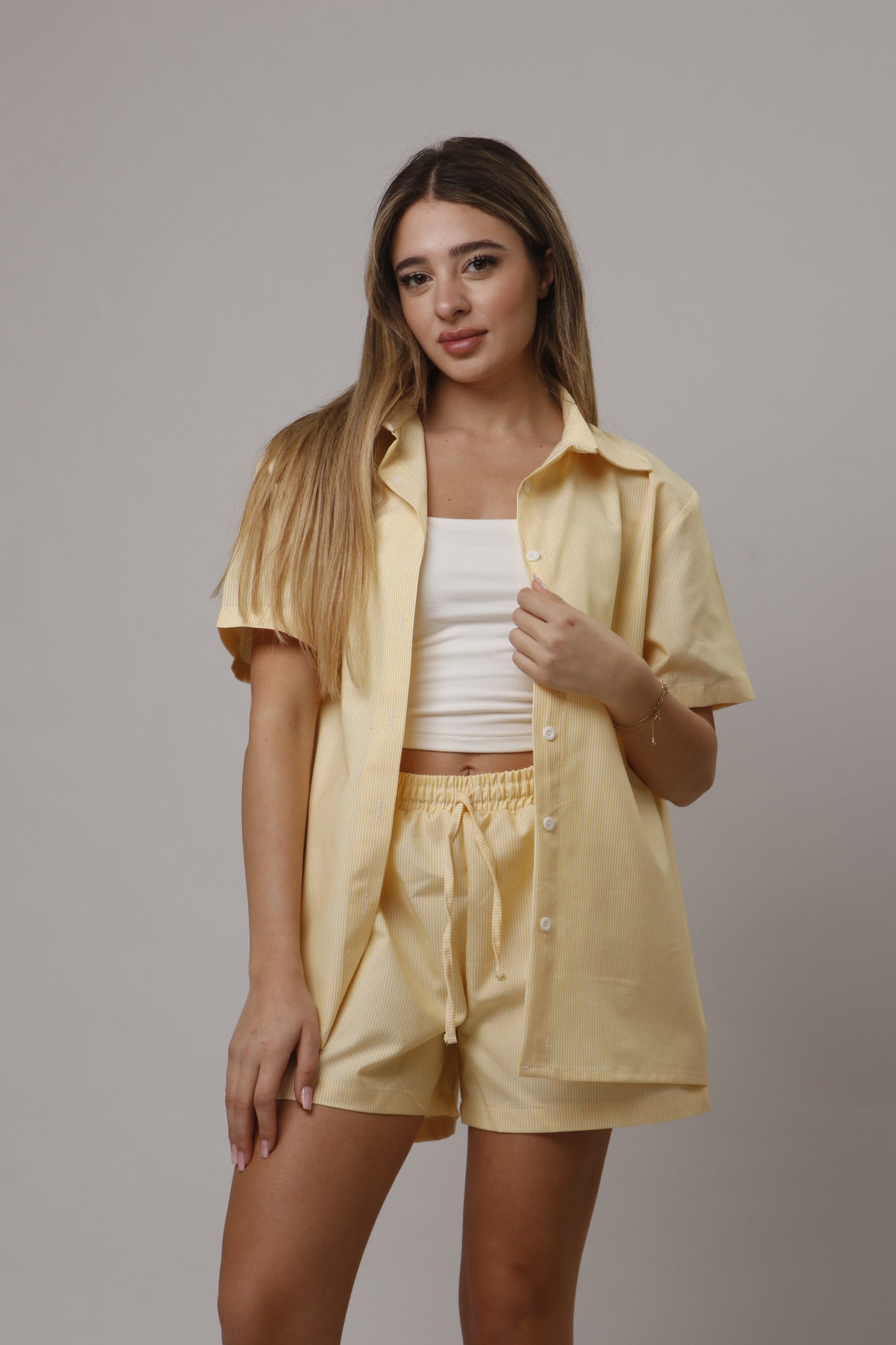 Chemise short striped set