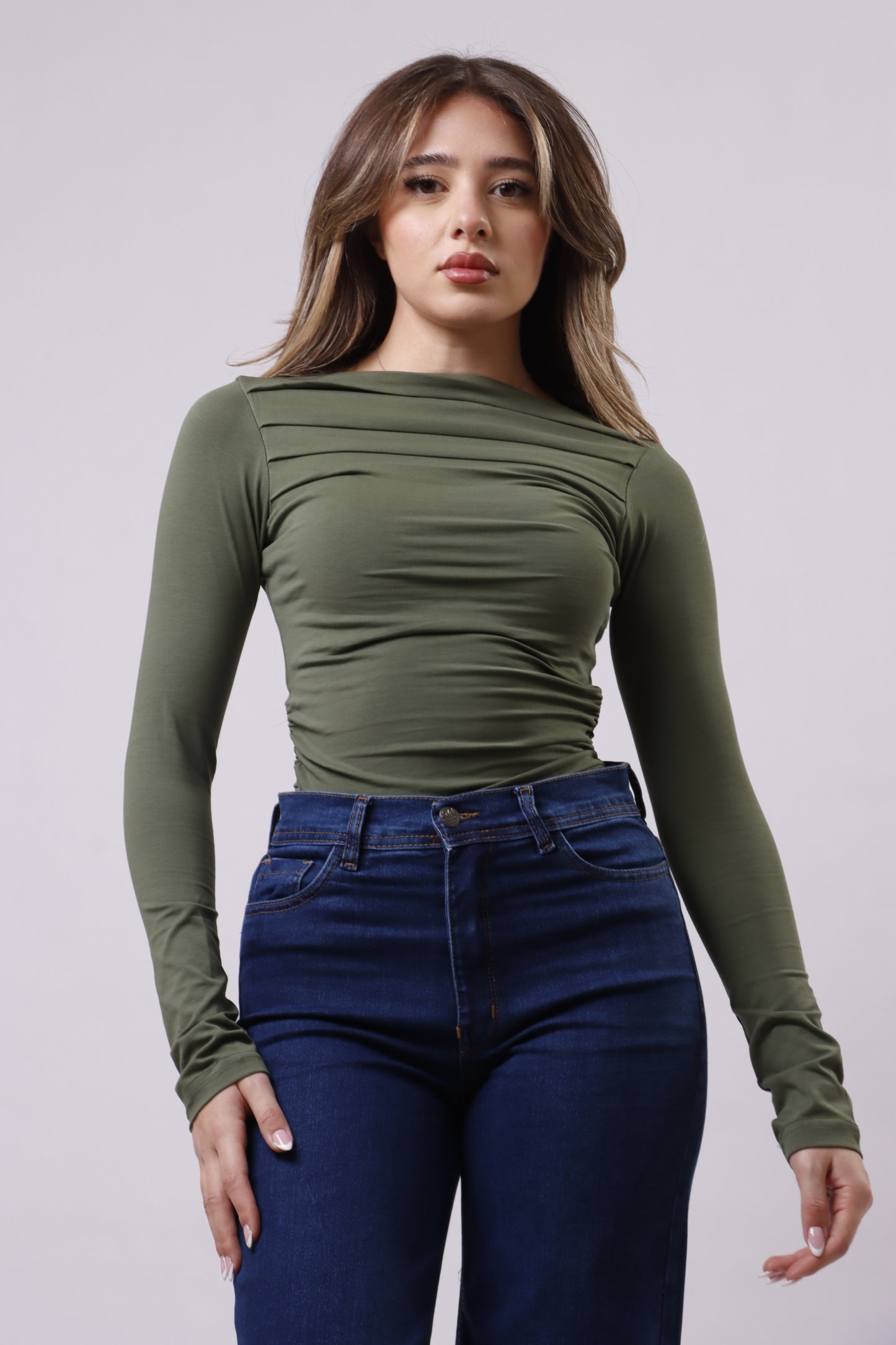 Gathered neckline top