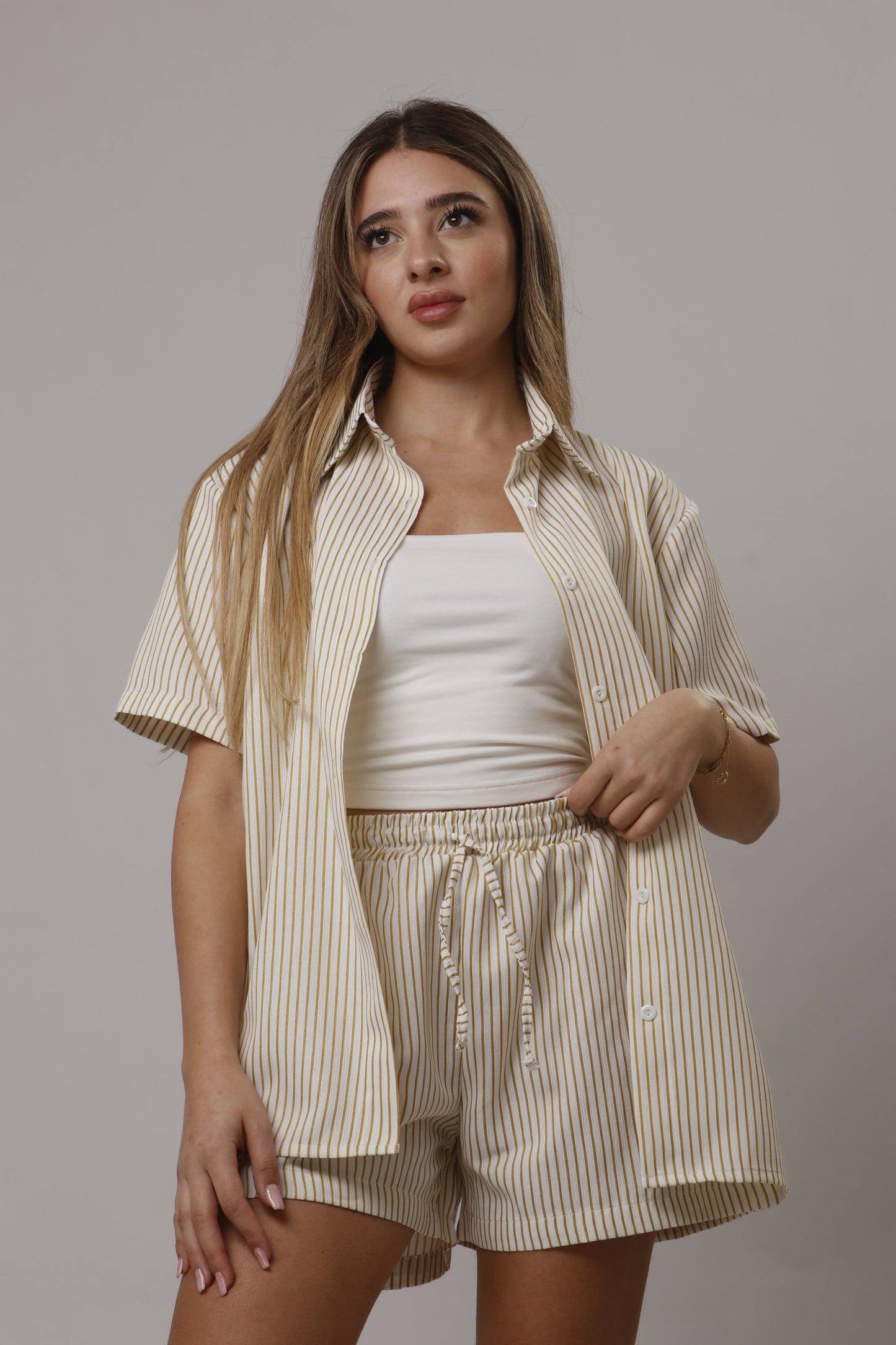 Chemise short striped set