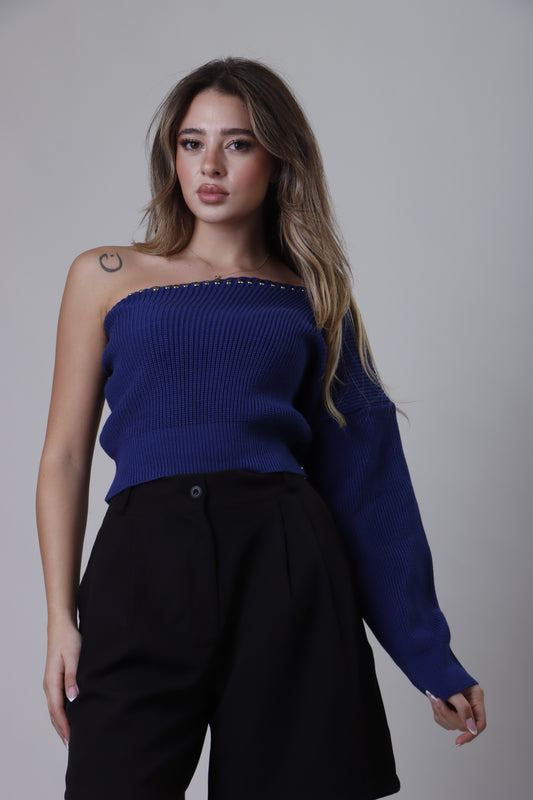 One shoulder wool top