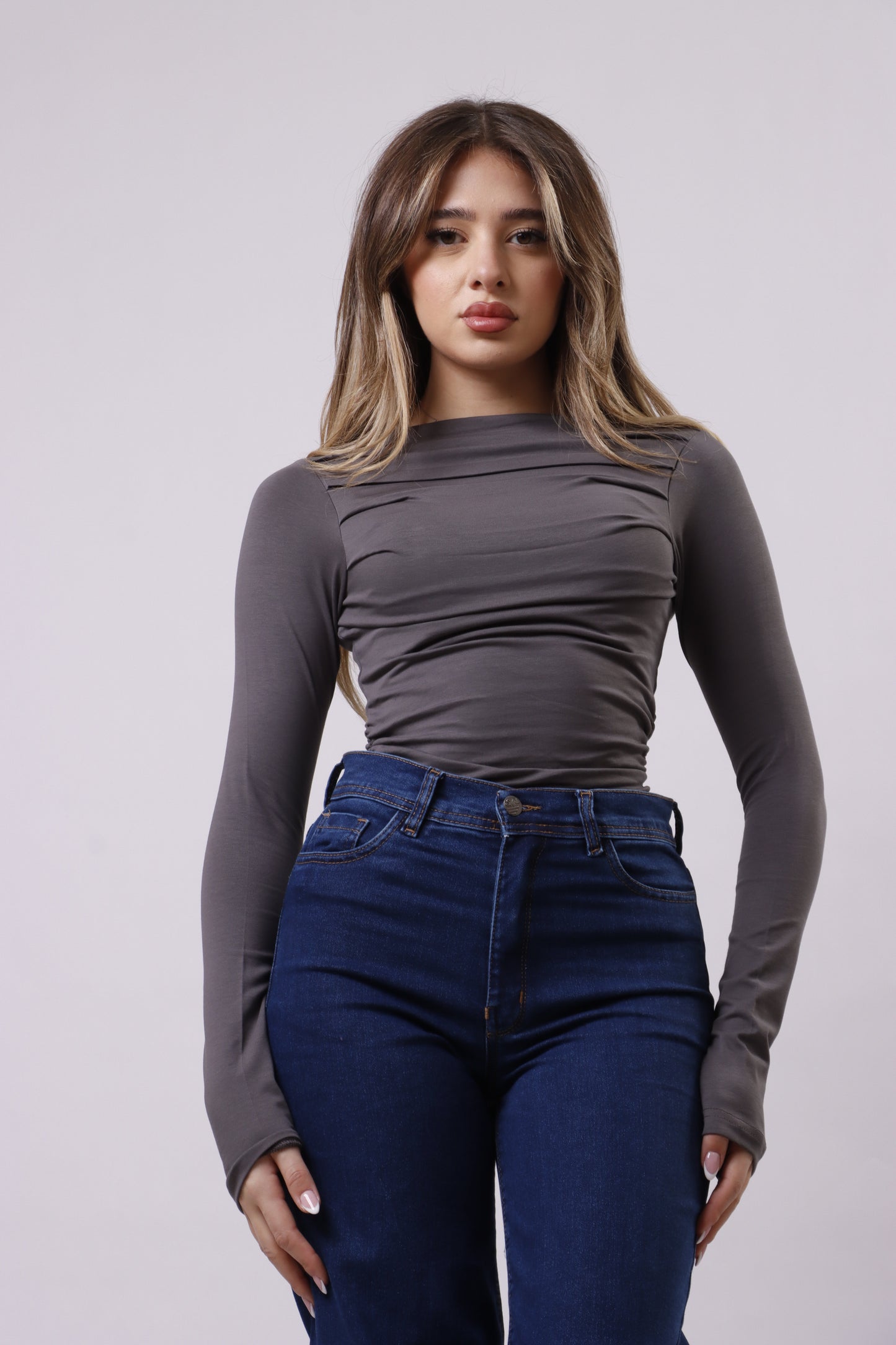 Gathered neckline top