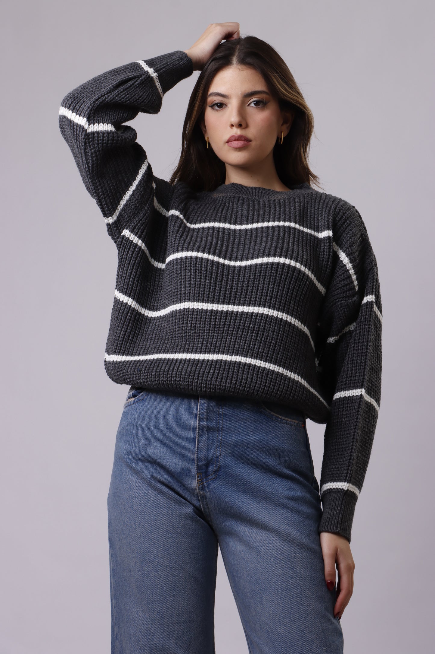 Cloud striped wool top