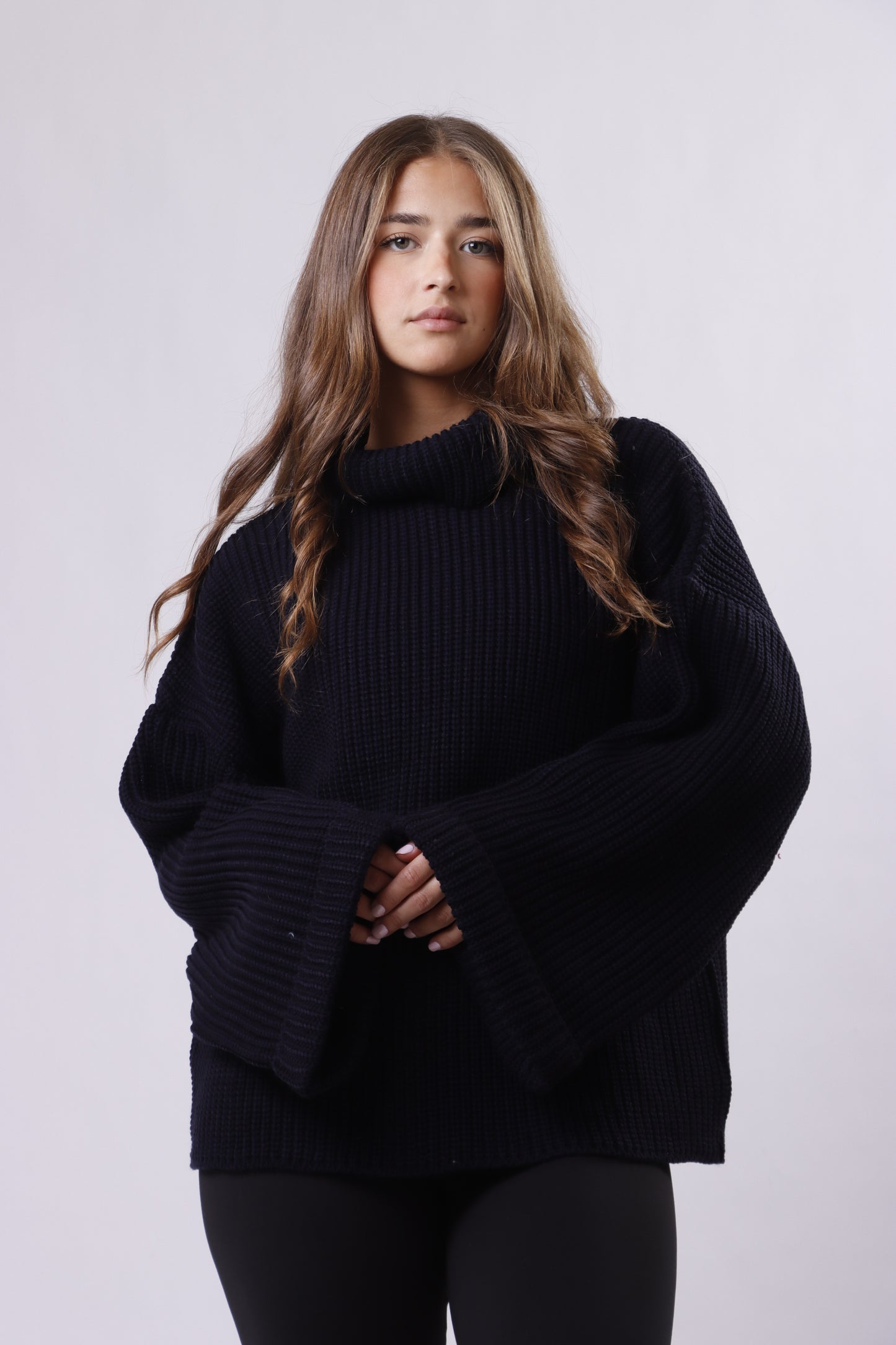 High-neck Wool Top
