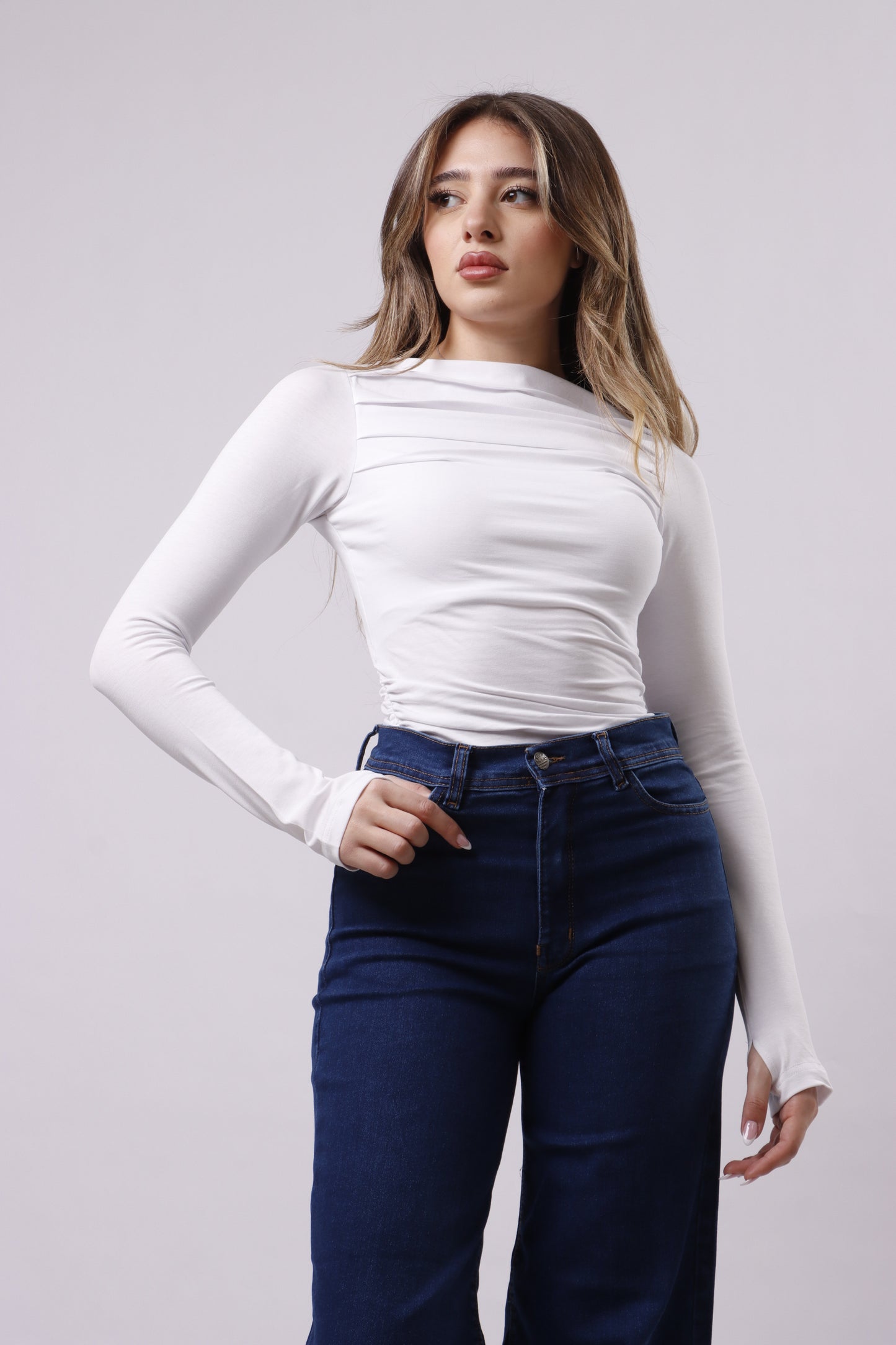 Gathered neckline top
