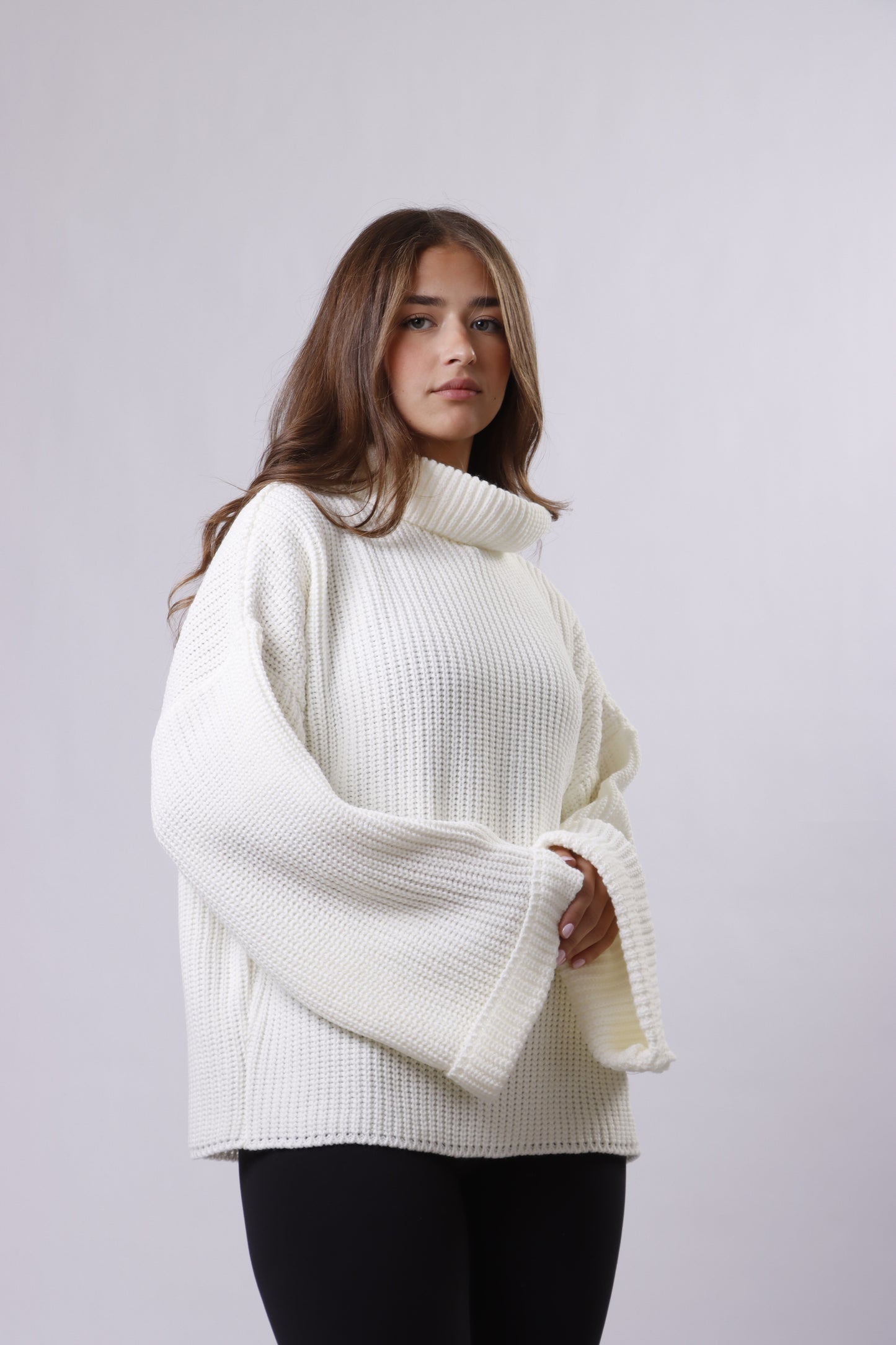 High-neck Wool Top