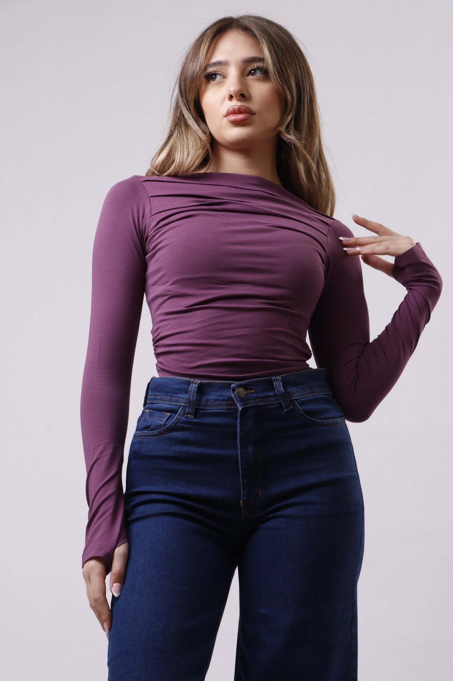 Gathered neckline top