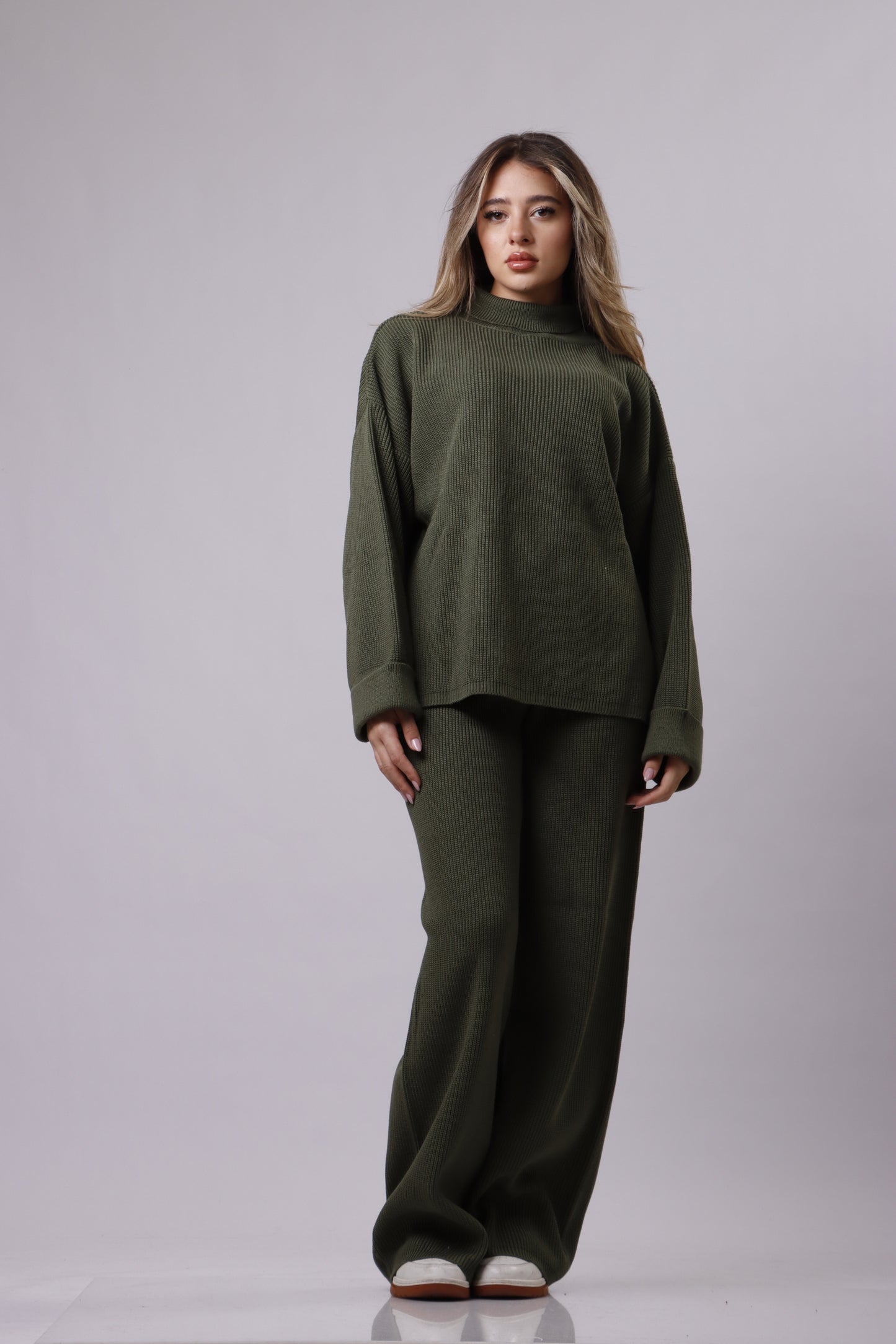 Turtle neck wool set