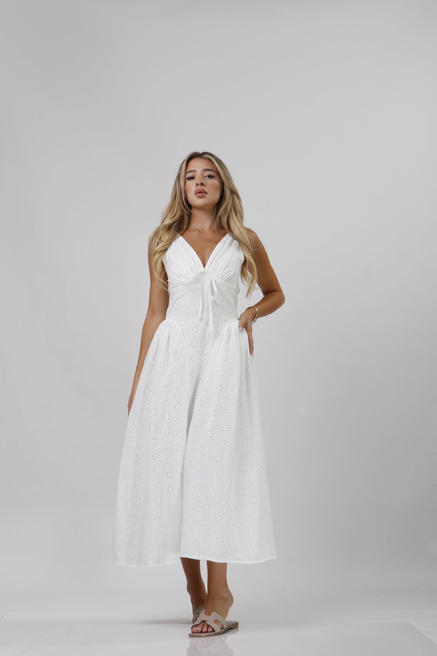 White embroided dress