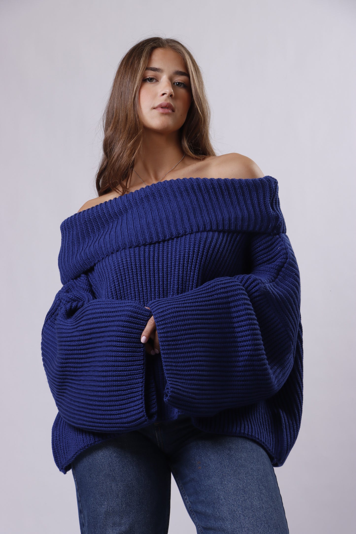 Off Shoulder Wool Top