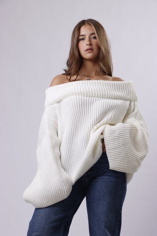 Off Shoulder Wool Top