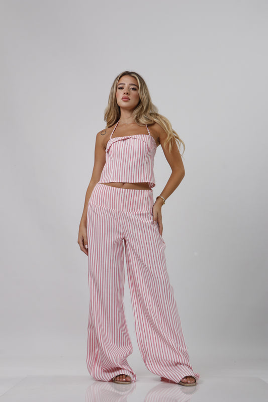 Striped halter set