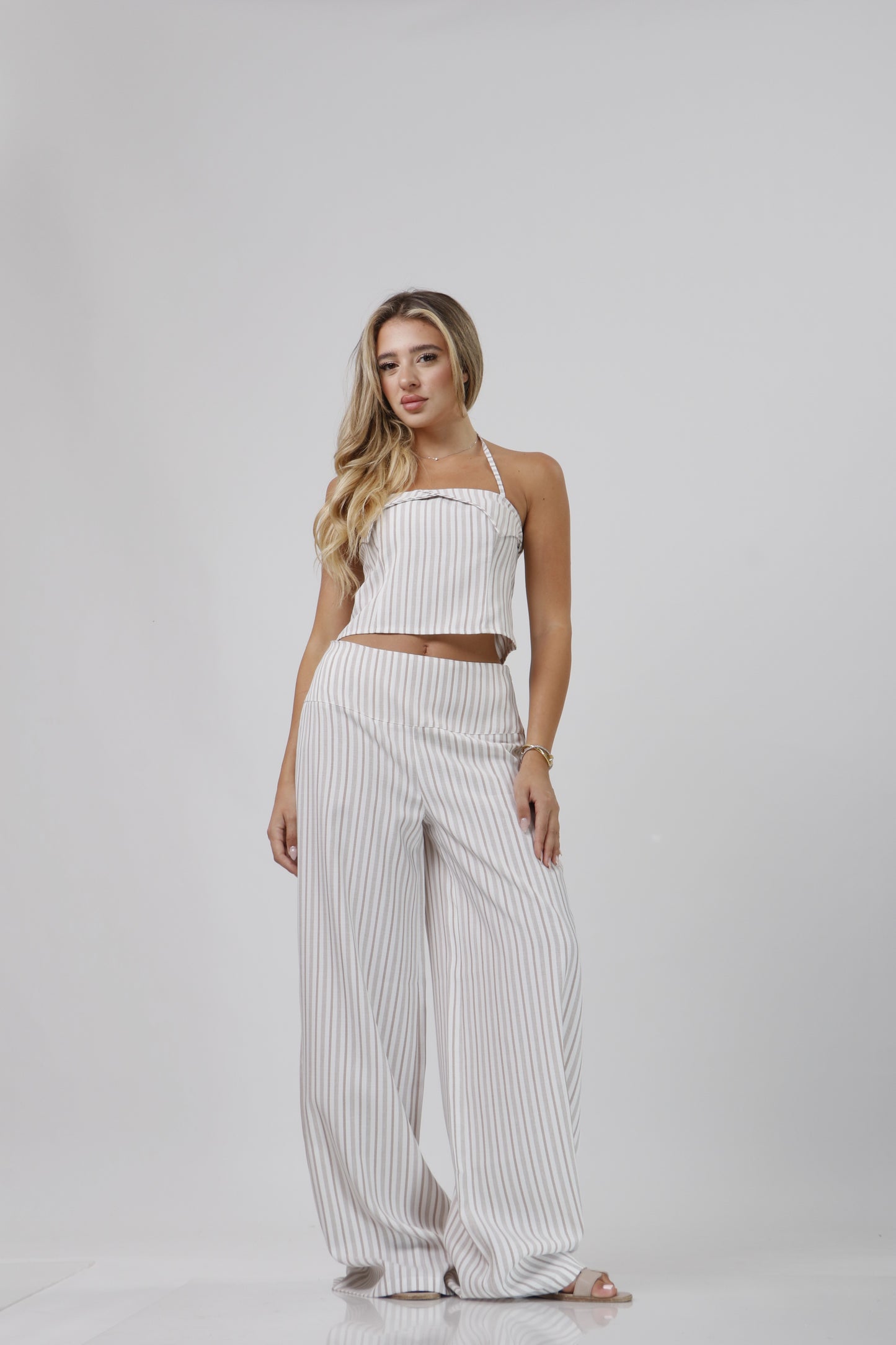 Striped halter set