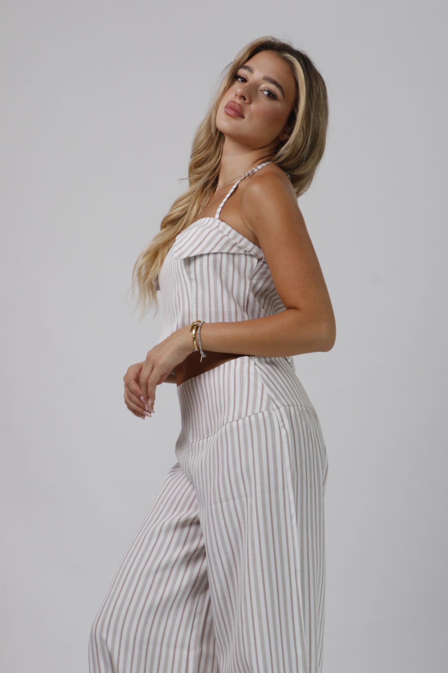 Striped halter set