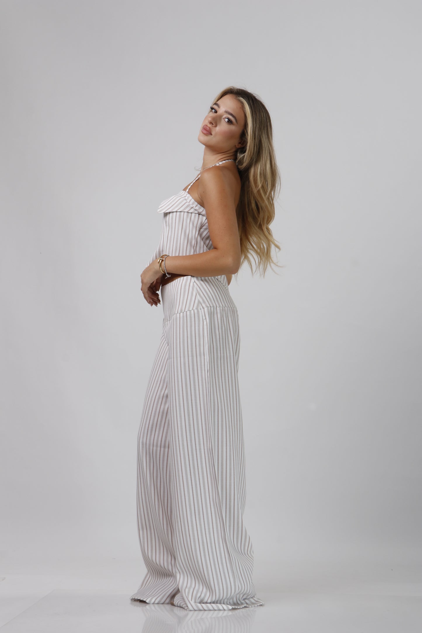 Striped halter set