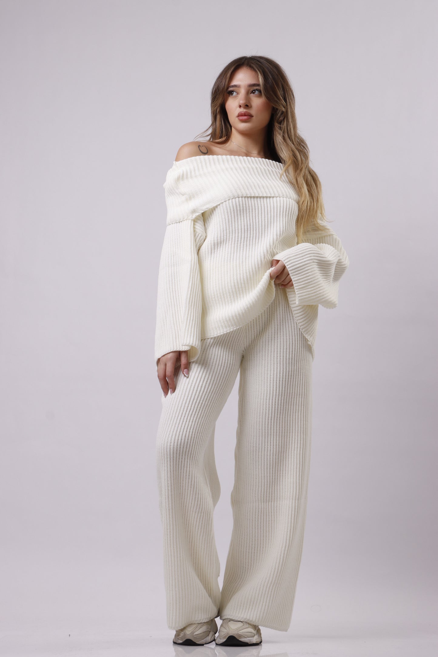 Off shoulder wool set