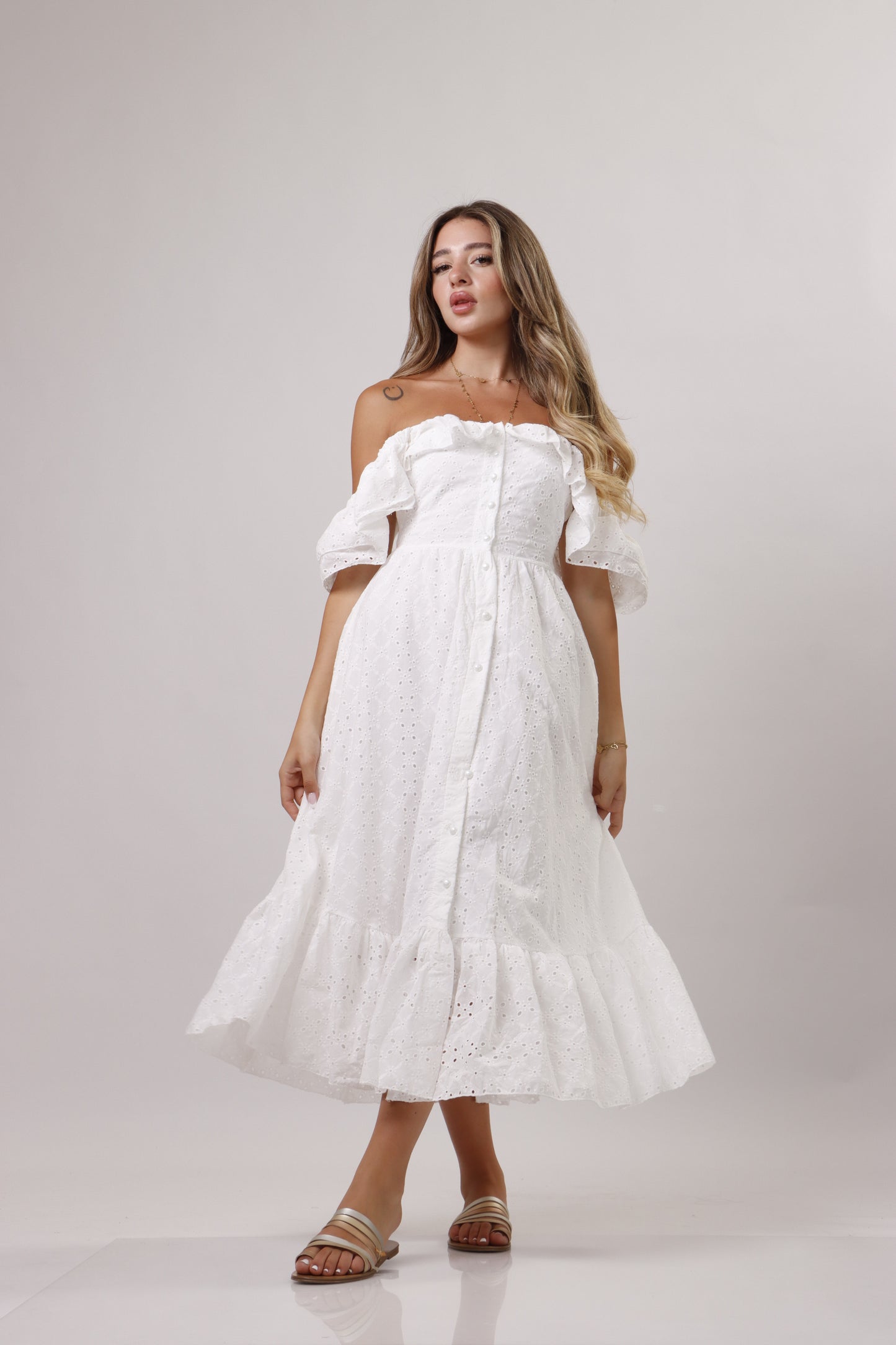 White embroidery dress
