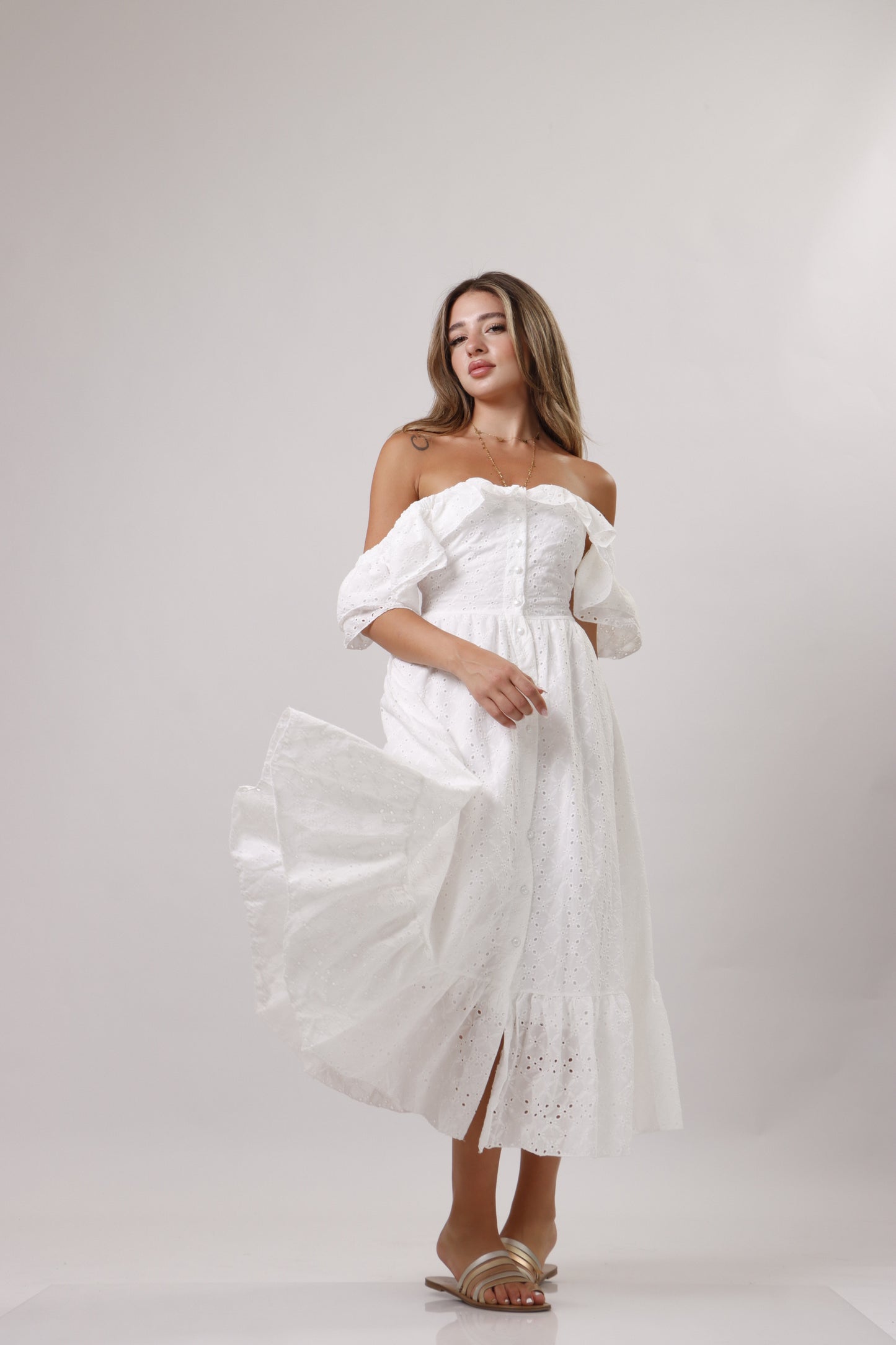 White embroidery dress